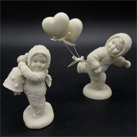 Department 56 Snowbabies "Love is in the Air" and "Jingle Bell" Figurines