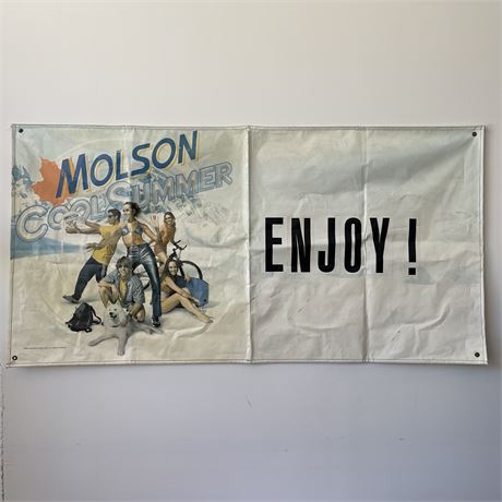 Vintage "Molson Beer - Cool Summer" Hanging Vinyl Poster
