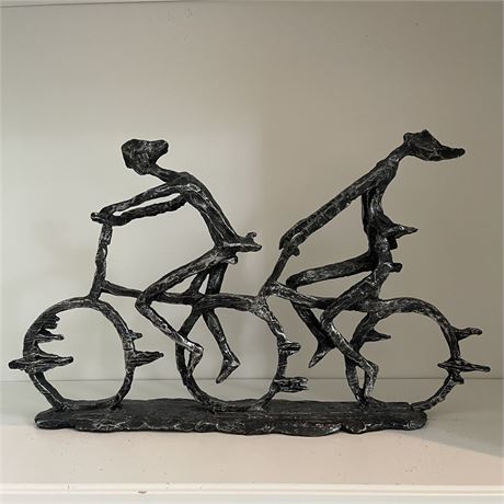 Metal Duo Bike Art Piece