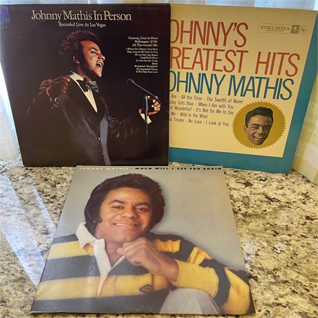 Johnny Mathis "When Will I See You Again", "In Person" & Greatest Hits Vinyls
