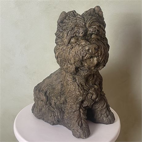 Stone Works "Westie" Solid Rock Yorkshire Terrier Statue