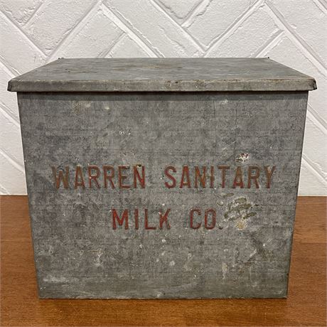 Galvanized Metal Insulated Porch Milk Box from the Warren Sanitary Milk Co.