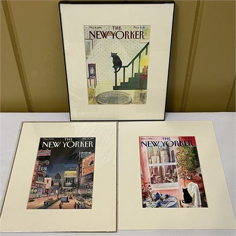 (3) "The New Yorker" Magazine Cover Prints