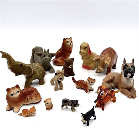 Collection of Miniature Animal Figurines