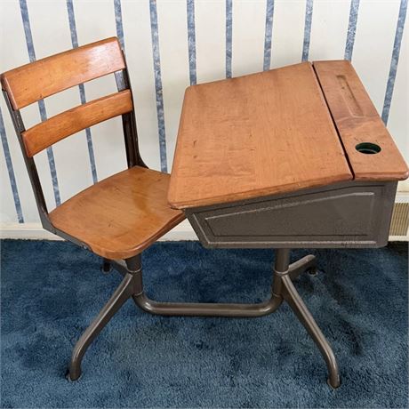 Kids Vintage School Desk