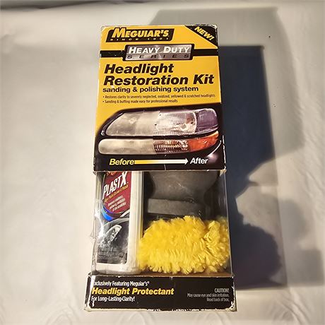 Meguiar's Heavy Duty Headlight Restoration Kit.