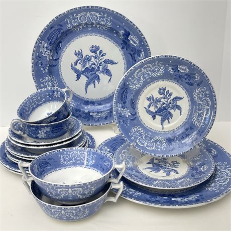 Setting for 2 Spode’s Camilla Blue China Dinnerware