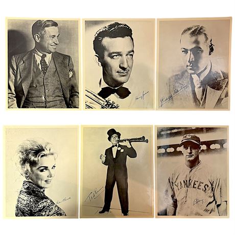 Vtg Prints of Famous Musicians, Movie Stars and Baseball Player