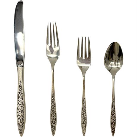 925 Sterling Silver Wallace "Spanish Lace" 4pc Place Setting