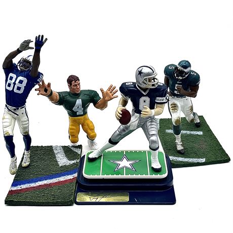Vtg NFL Figurines - Troy Aikman, Brett Favre, Donovan McNabb & Marvin Harrison