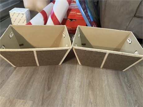 2 Fabric storage bins.