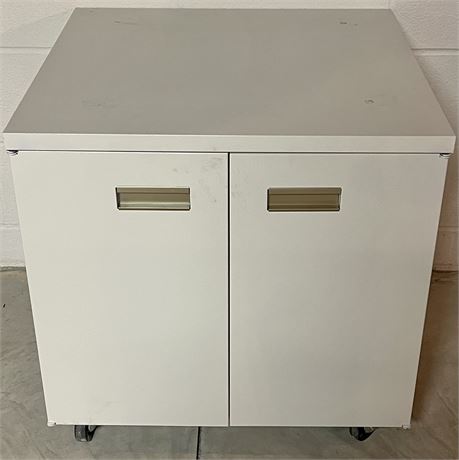 Steel 2-Shelf Storage Cabinet on Casters