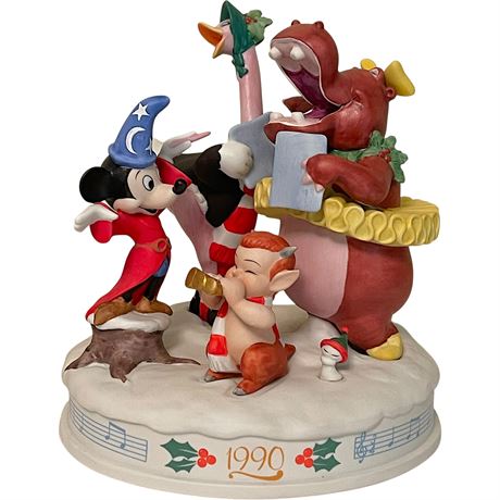 1990 Walt Disney World Sixth Edition Bisque Porcelain Christmas Figurine