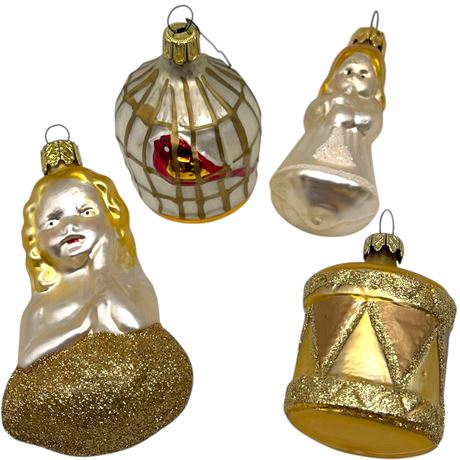 (4) Blown Glass Ornaments