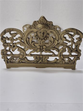 Antique Lady Art Nouveau Brass Bust Bookends Holder