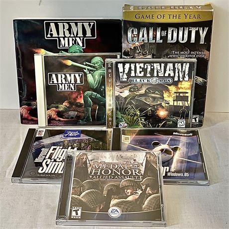 Video Games - Flight Simulator, Army Men, Vietnam Black Ops, COD, & More