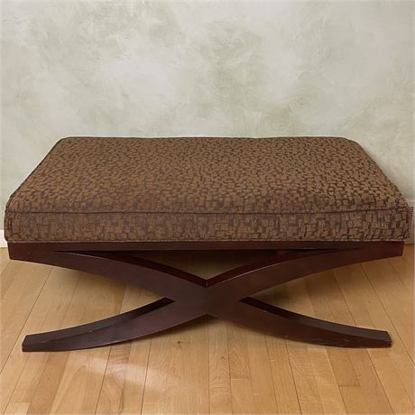 "X" Bench with Padded Upholstered Seat