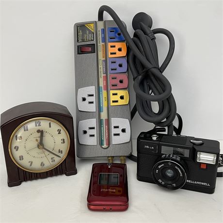 Bakelite General Electric Illuminated Clock, Bell Howell 35 mm Camera and More