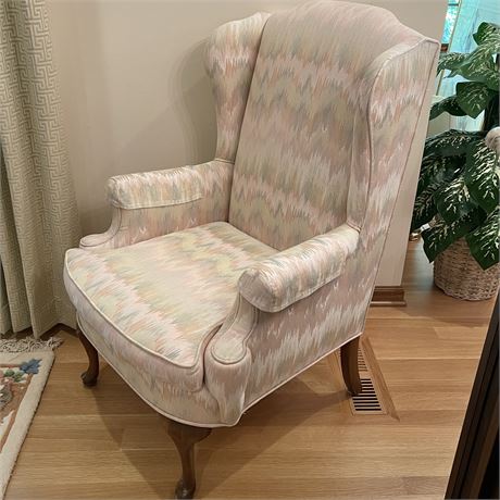 Western Furniture Co. Pastel Upholstered Wingback Arm Chair