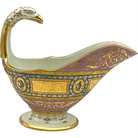 Antique Porcelaine Eagle Head Renaissance Style Sauce Boat
