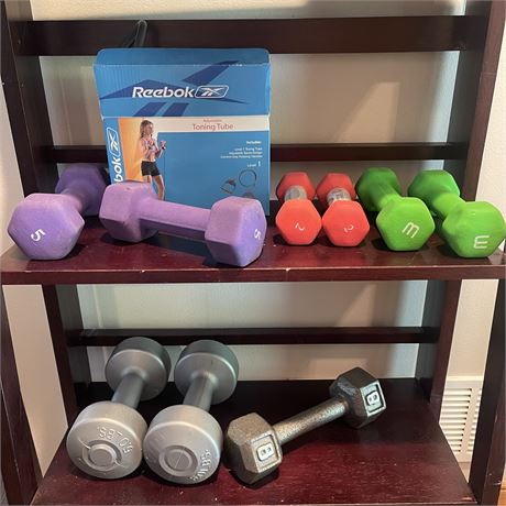 Workout with Dumbbells and Adjustable Toning Tube