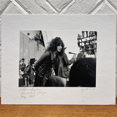 Jefferson Airplane Grace Slick 1969 Chicago Photo Signed by Photographer