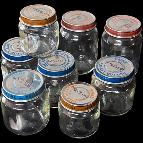 (8) Vtg Heinz Glass Baby Food Jars