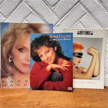 Gloria Estefan(w/ Concert Ticket Stub), Barbara Mandrell & Eurythmics Tour Books