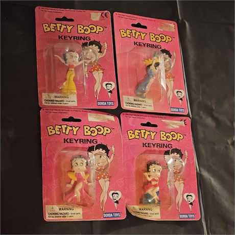 (4) Betty Boop Keychains *NOS*