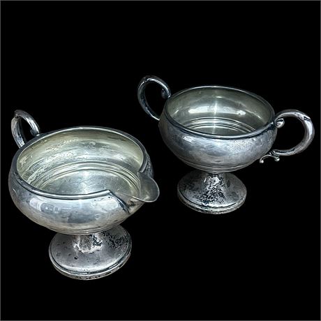 Sold Sterling Weighted Sugar Creamer Set 80