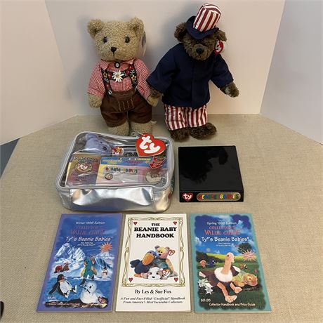 TY Beanie Babies Collection w/ Platinum Membership Kit, Stand, Books & More