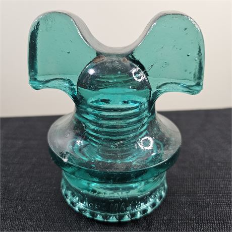 Aqua Blue Hemingray 60 Mickey Mouse Style Glass Insulator