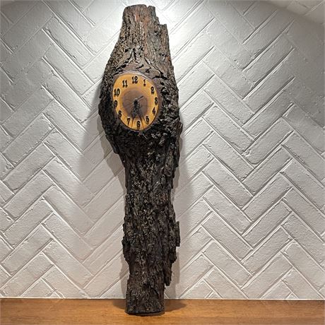 41 1/2" Rustic Wooden Wall Clock