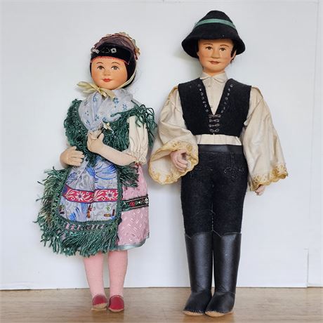 Vintage "Panenky" Czechoslovakian Handmade Folk Dolls