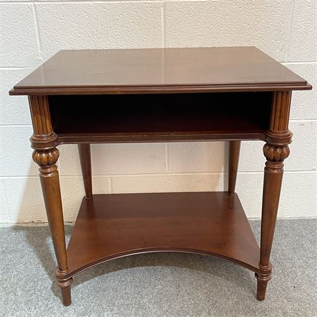 Bombay End Table with Open Cubby and Lower Shelf