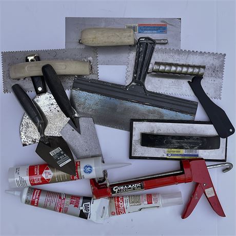 Drywall Finishing Tools w/ Caulking Gun & Tubes of Sealant