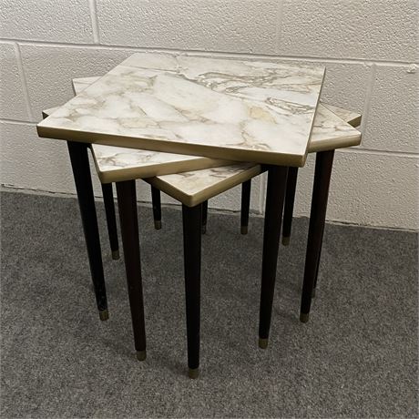 Mid Century Modern 3pc Square Nesting Tables