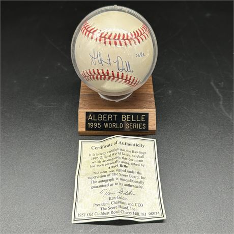 1995 Albert Belle World Series Autograph Baseball w/ Certificate of Authenticity