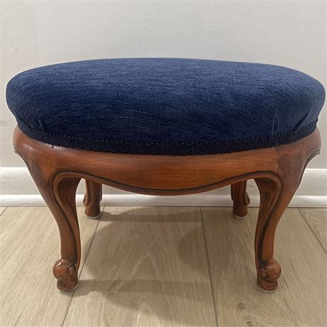 Wooden Upholstered Footstool with Plastic Protective Cover