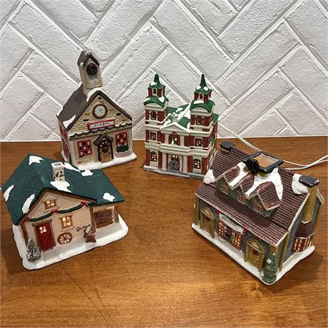 Mix of Lighted Ceramic Christmas Houses (See Description)