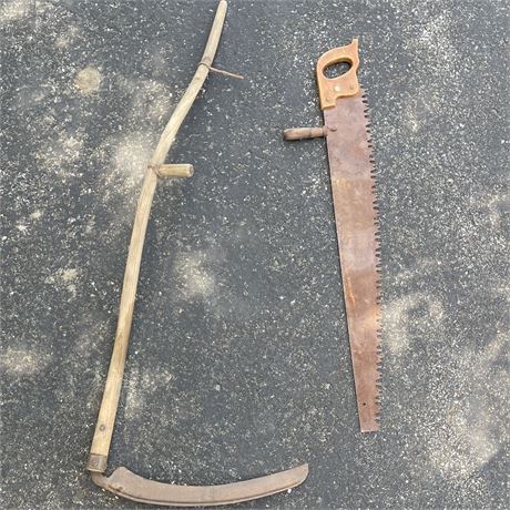 Primitive Scythe & Crosscut Saw