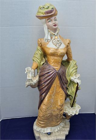 Ceramic Victorian Noble Lady 23" Tall Statue