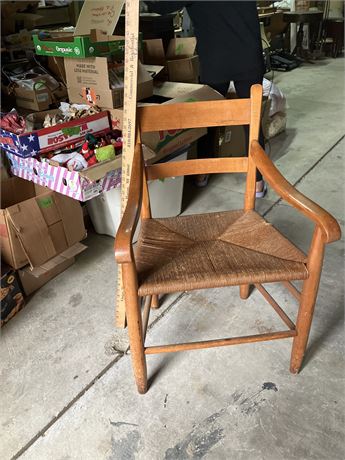 Charles Webb Oak  Rush Seat Arm Chair
