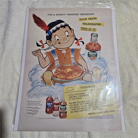 vintage Karo Syrup advertisement from 1955.