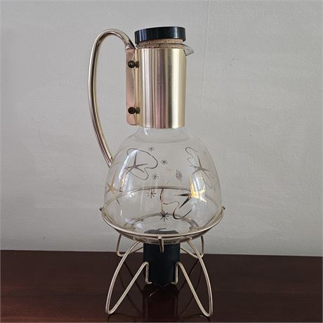 Pyrex Gold Atomic Starburst Weico Glass Coffee Carafe