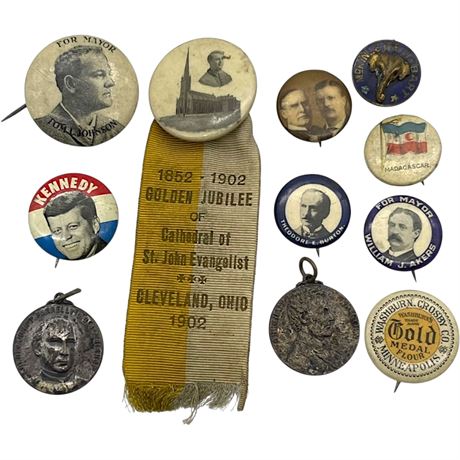 Vtg Collectable Pins - Political & Others