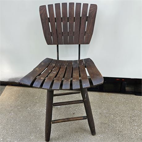 MCM Slatted Swivel Chair
