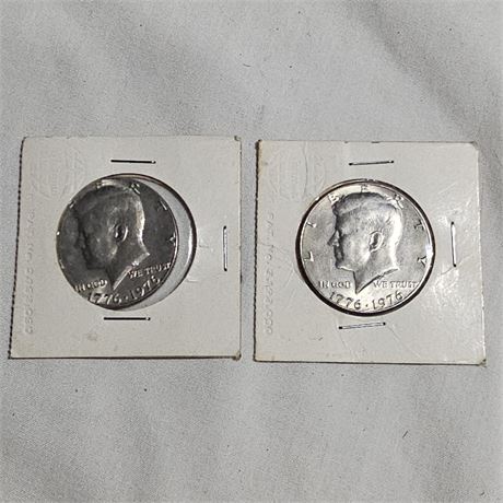 2 Bicentennial 1776 1976 Kennedy half dollar