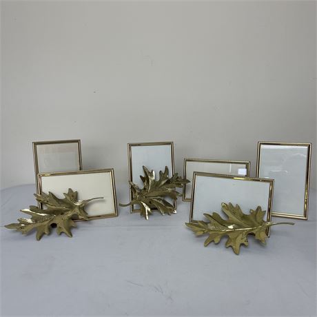 Array of Gold Toned Home Decor - 4x6 Picture Frames & Metal Leaf Wall Hangings