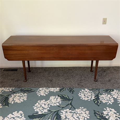 Vtg Harden Furniture Drop-Leaf Queen Anne Style Skinny Console / Dining Table